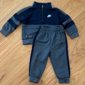 Nike Kids Dark Gray and Navy Track Suit Jogger Set